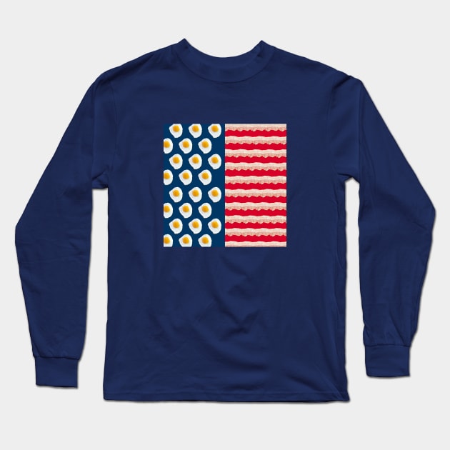 Breakfast Flag Long Sleeve T-Shirt by HelenDesigns